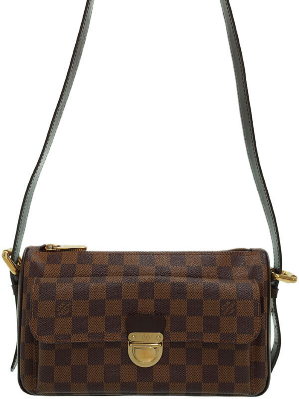 Louis Vuitton Damier Ravello Shoulder Bag Canvas Leather Brown